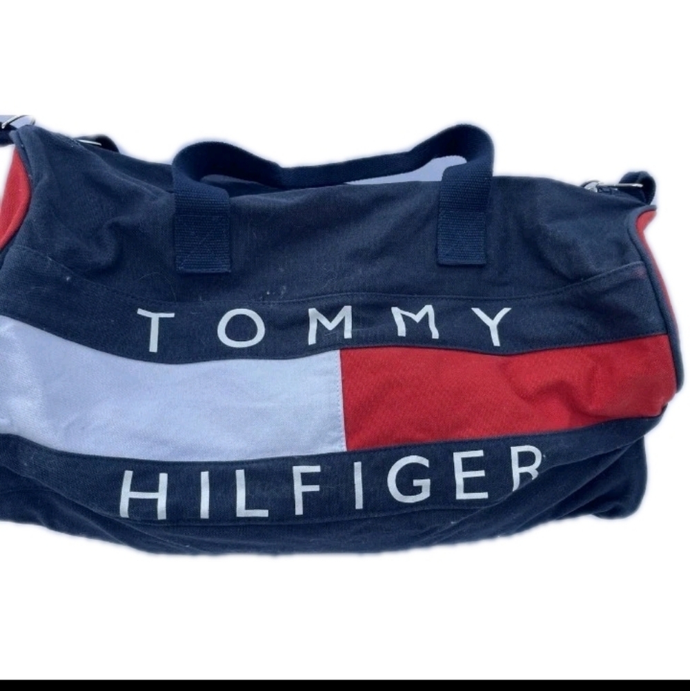 Vintage Unisex Tommy Hilfiger Mini Canvas Duffel/Travel Bag - Picture 3 of 5